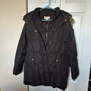 Michael kors womens black hooded puffy coat XL